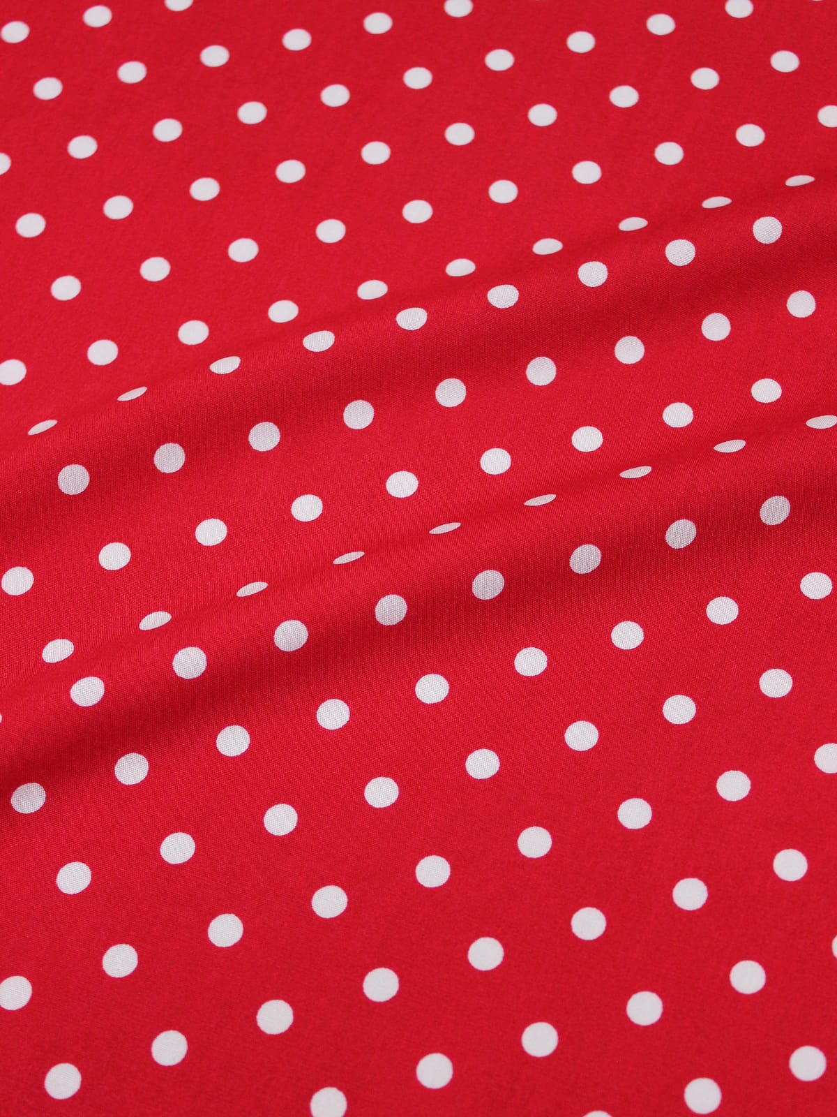 Штапель "Белый горох (7мм)" цв.красно-малиновый, ш.1.44м, вискоза-100%, 90гр/м.кв