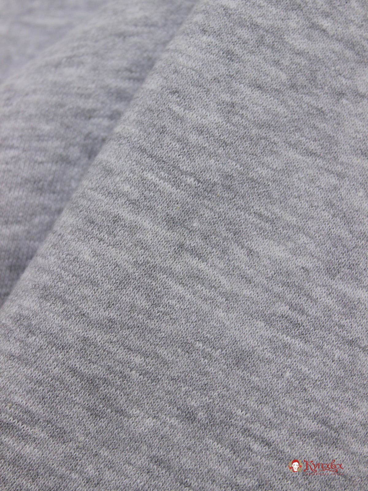 Футер 3-х нит. начес цв.Серо-белый меланж, ш.1.85м, Карде, хлопок-90%, п/э-10%, 330гр/м.кв