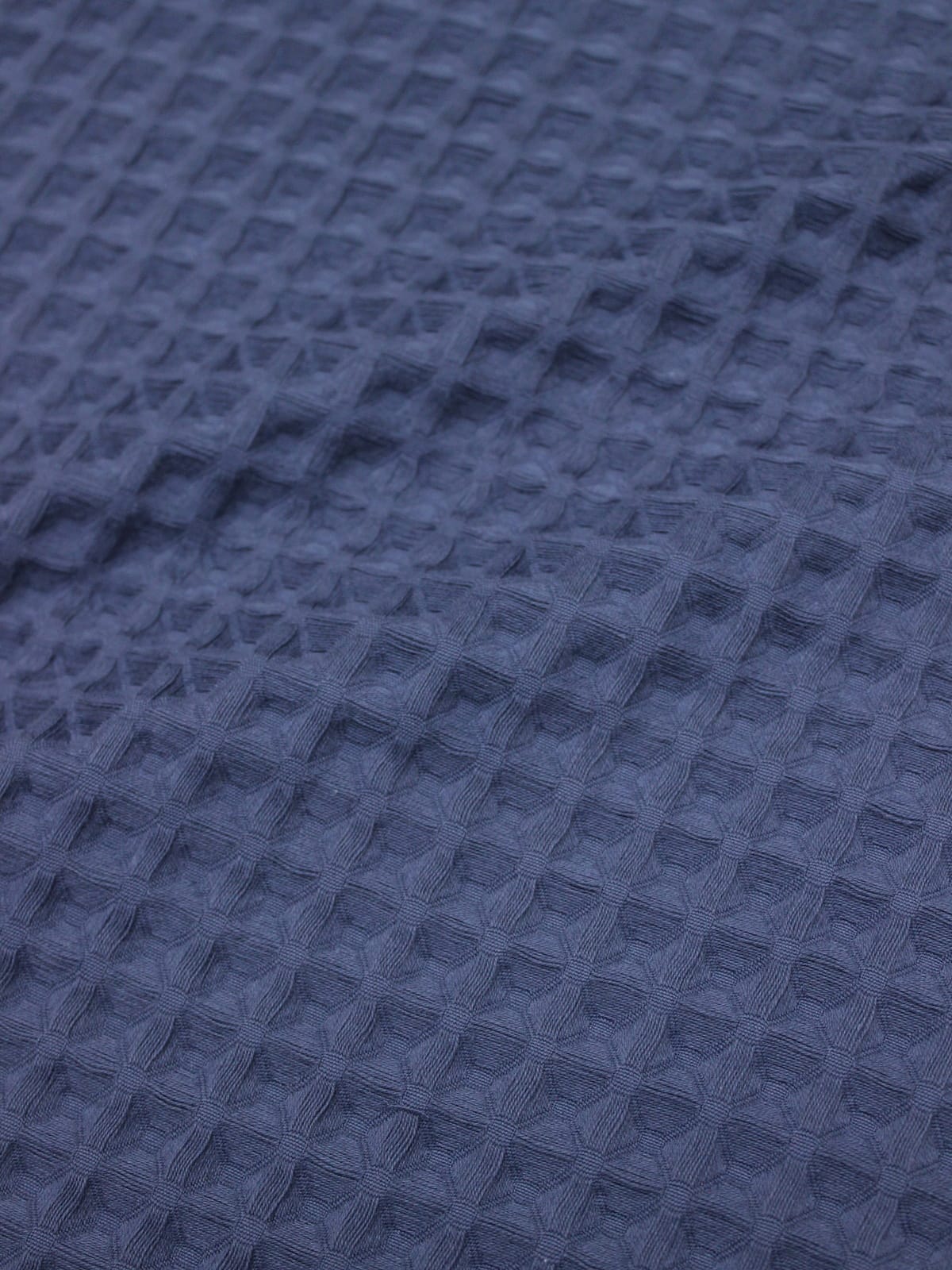 Вафельное премиум-полотно "Бохо" цв.темный джинс, ш.1.44м, хлопок-100%, 240гр/м.кв