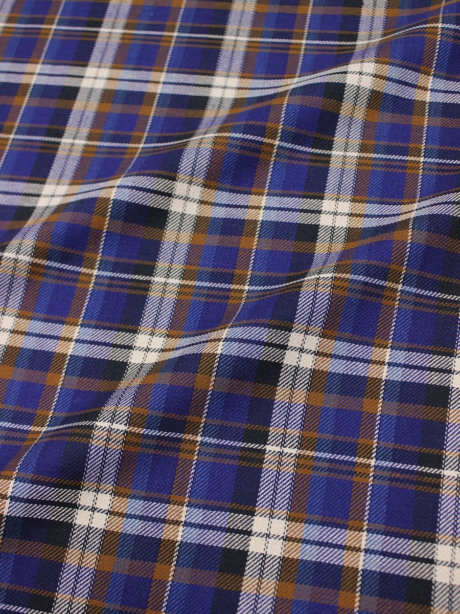 Фуле "Клетка" цв.васильково-синий/орех, ш.1.43м, хлопок-100%, 180гр/м.кв