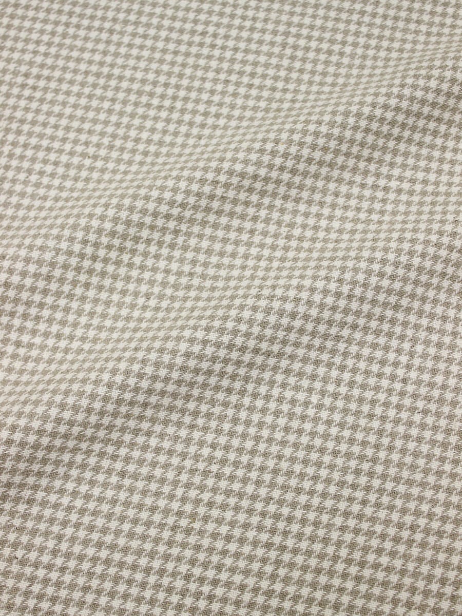 Лен костюмный с умягчением "Гусиная лапка" цв.бежевый/молочный, ш.1.45м, лен-100%, 350гр/м.кв