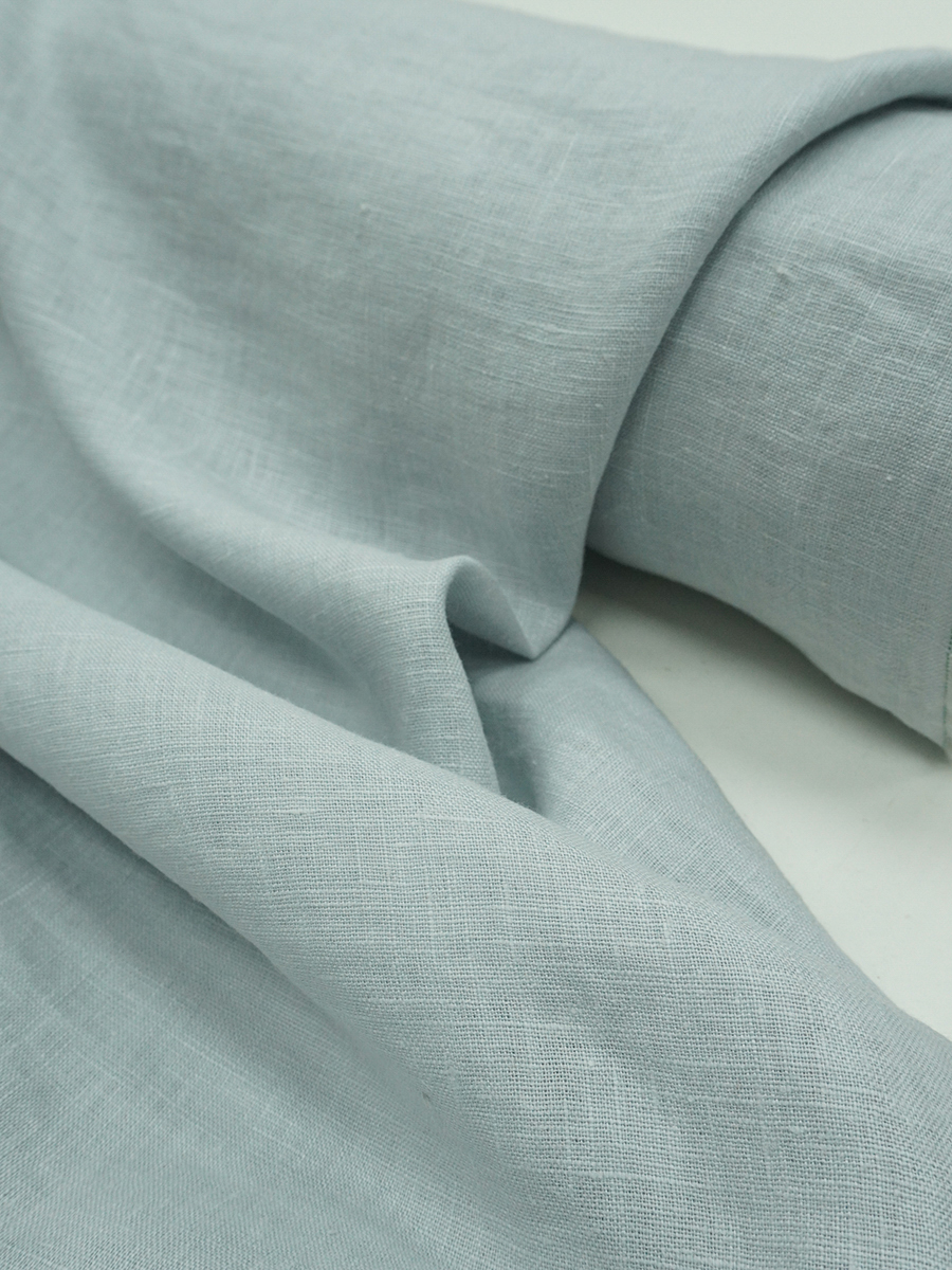 Лен костюмный с эффектом мятости цв.Светлый серо-голубой, ш.1.45м, лен-100%, 190гр/м.кв