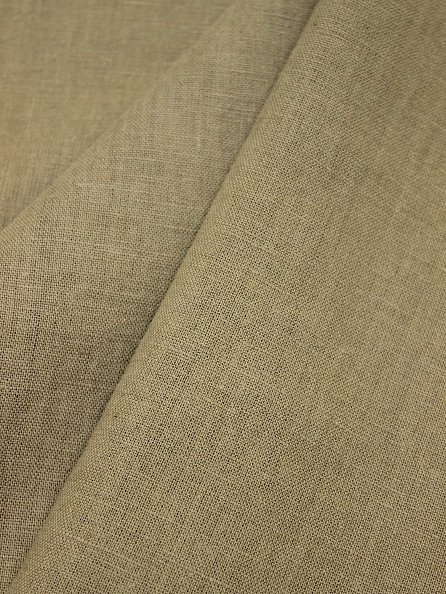 Полулен костюмный с эффектом мятости цв.Песочный с оливковым оттенком, ш.1.45м, лен-52%, хл-48%