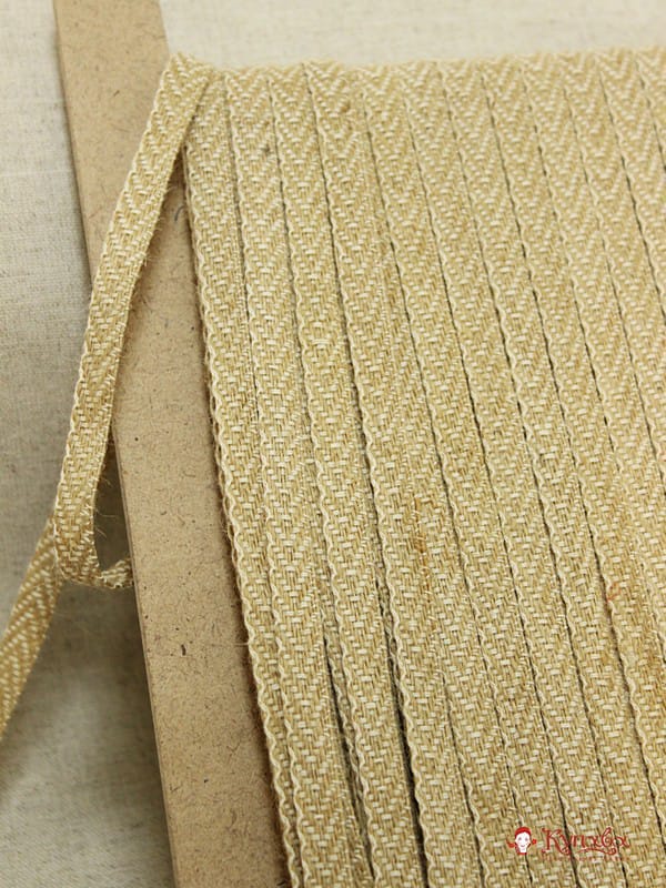 Тесьма плетеная, 10мм, джут-60%, хлопок-40%