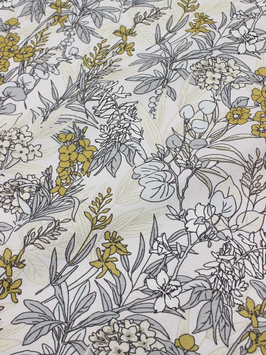 Мерный лоскут (ткань в отрезах) - Рогожка "Заливные луга" цв.серый на бело-розовом, ш.1.5м, хл-100% 