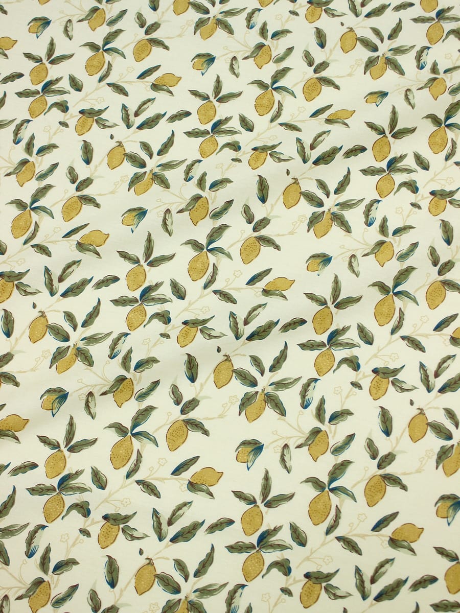 Сатин "Лимоны на веточках", ш.2.35м, хлопок-100%, 110гр/м.кв