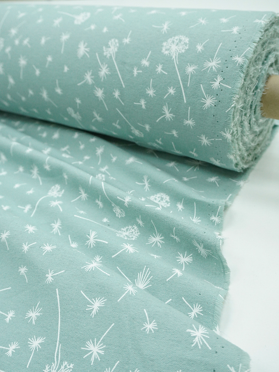 Теплый хлопок "Одуванчиковый ветер" цв.св.голубой мох, ш.1.45м, хлопок-100%, 115гр/м.кв