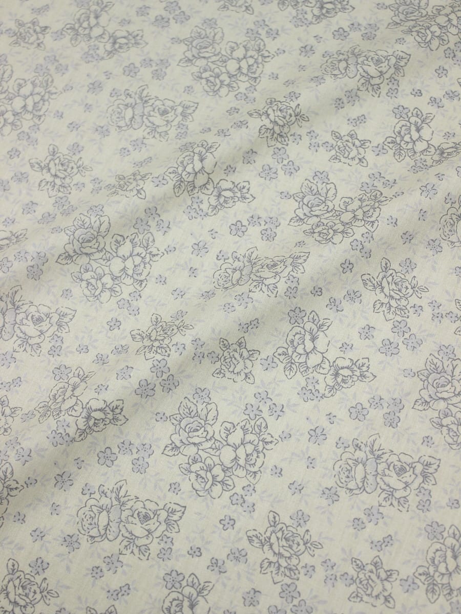 Сатин "Цветочный ноктюрн" цв.бл.телесно-серый, ш.2.35м, хлопок-100%, 110гр/м.кв