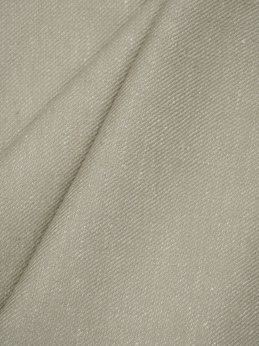 Полульняная саржа цв.Бежево-серый с оливковым оттенком, ш.1.5м, лен-50%, хлопок-50%, 250гр/м.кв