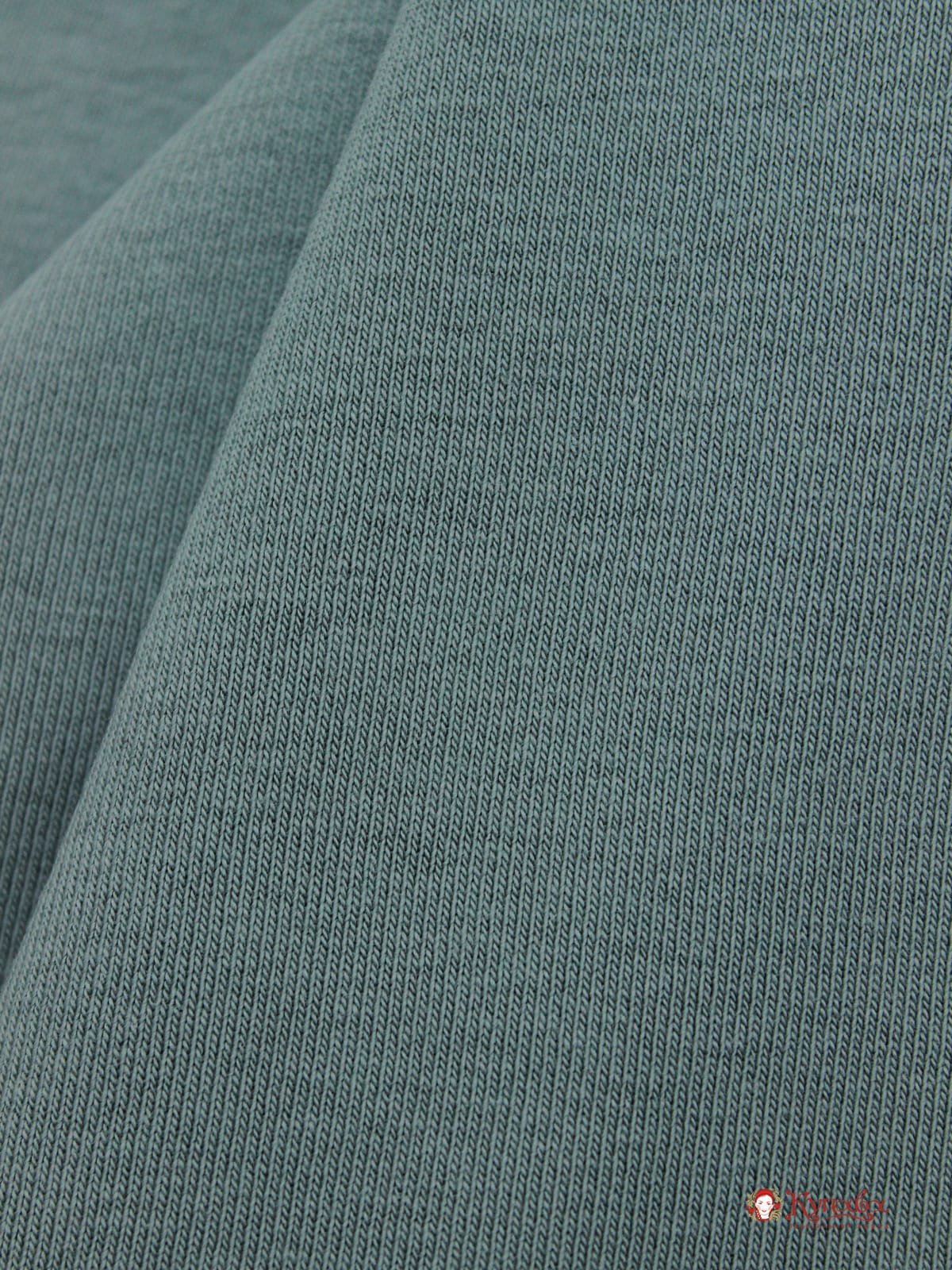 Футер 2-х нит. начес цв.Голубая ель, СОРТ2, ш.2.14м (1.07м*2, чулок), Карде/Ое,хлопок-90%,п/э-10%