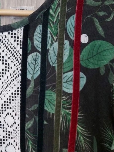 Праздничное платье из рогожки "Гранатовый сад"