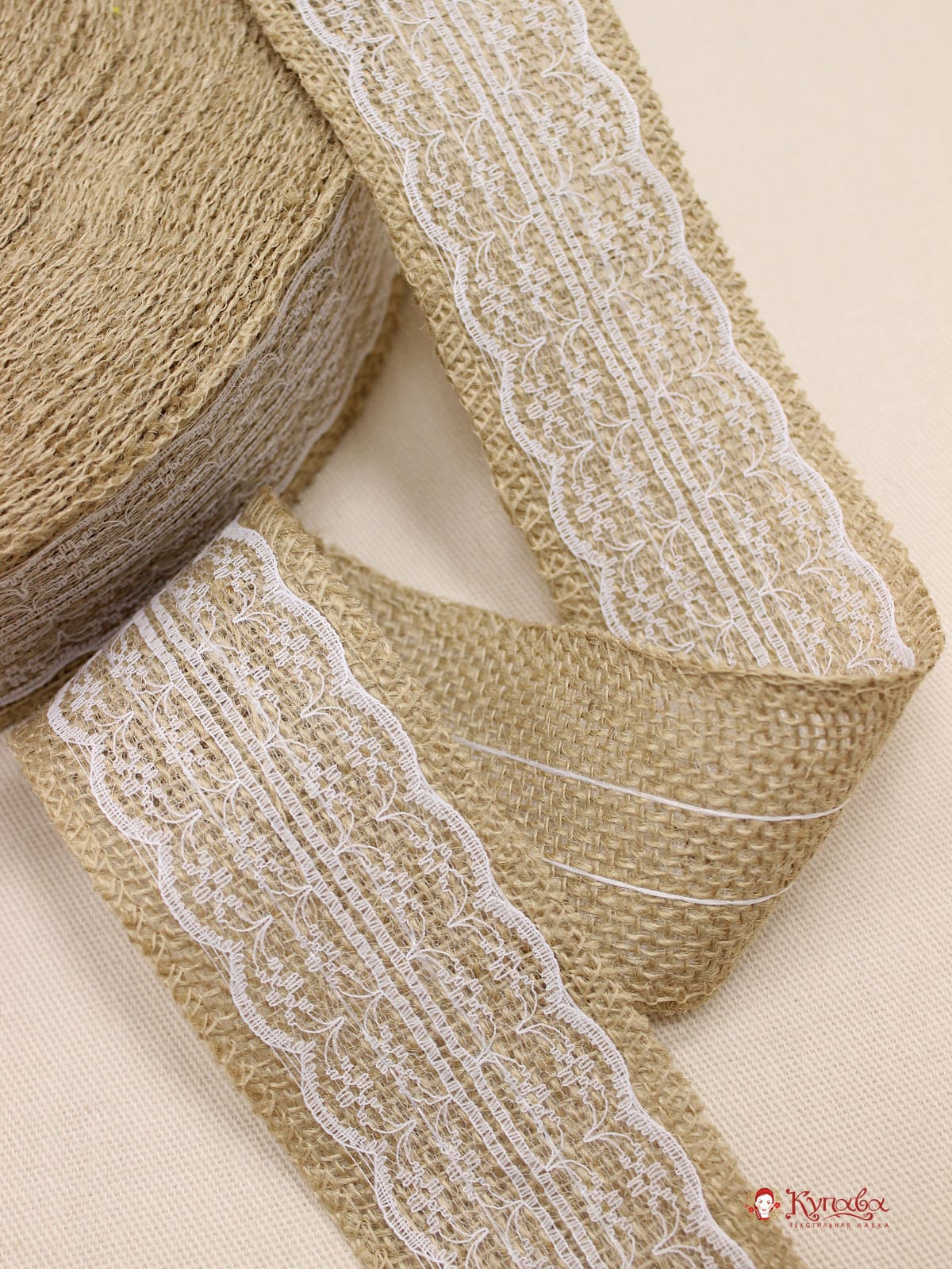 Лента джутовая, 60мм, джут-70%, п/э-30%