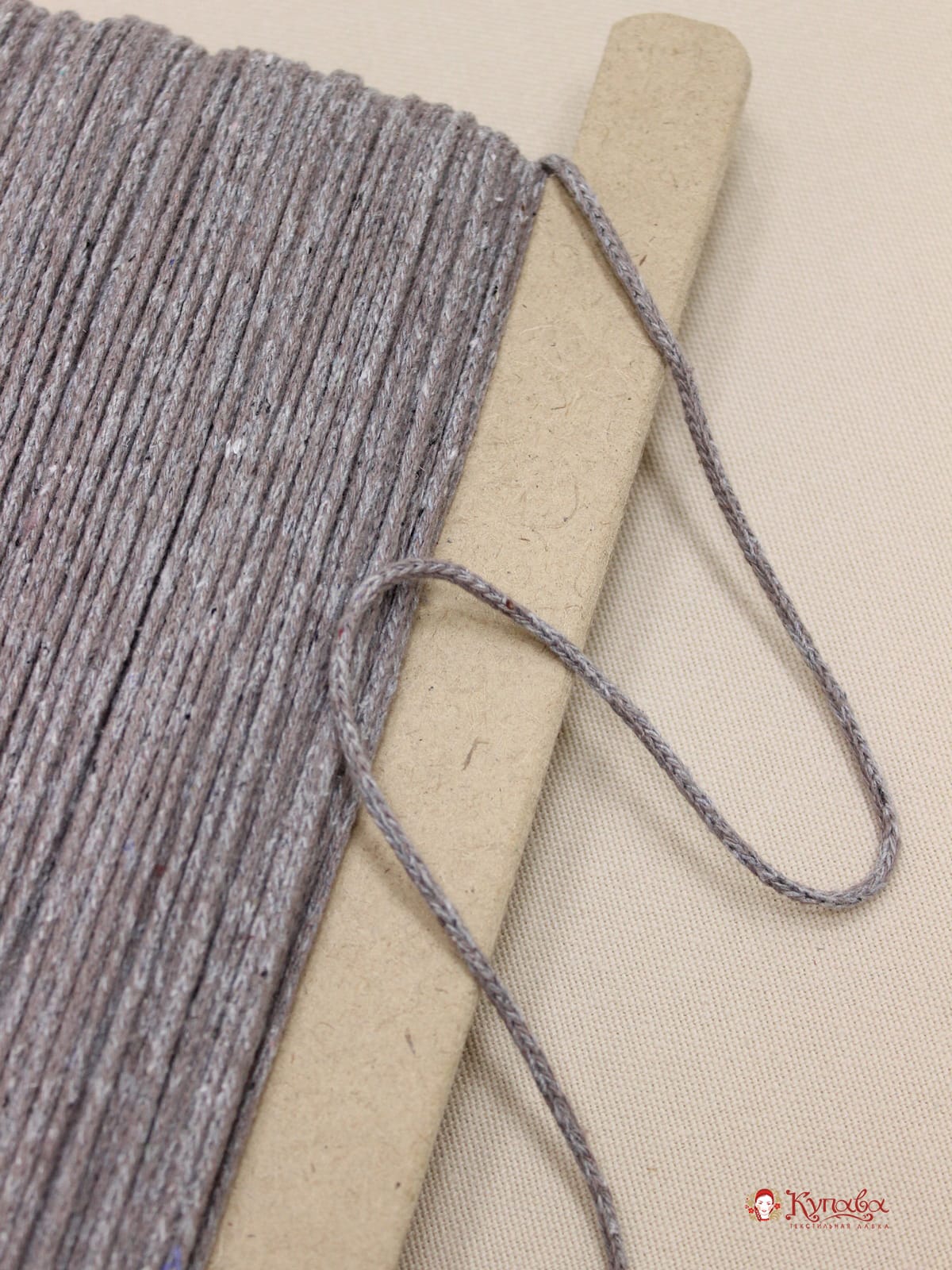 Шнур меланжевый цв.серо-коричневый/серый, 3мм, хлопок-100%