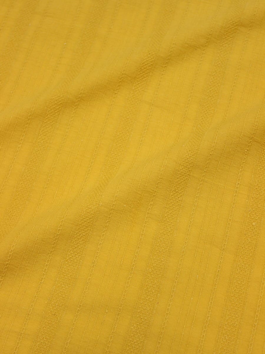 Фактурный хлопок "Рельефные полоски" цв.горчично-желтый, ш.1.42м, хл-100%, 110гр/м.кв