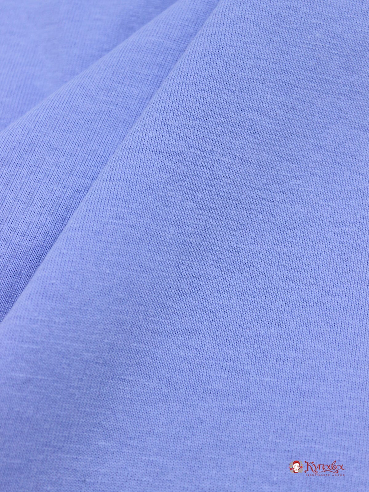 Трикотаж Кулир.гладь цв.Ярко-голубой, ш.1.96м (0.98м*2, чулок), Карде, хлопок-100%, 145гр/м.кв