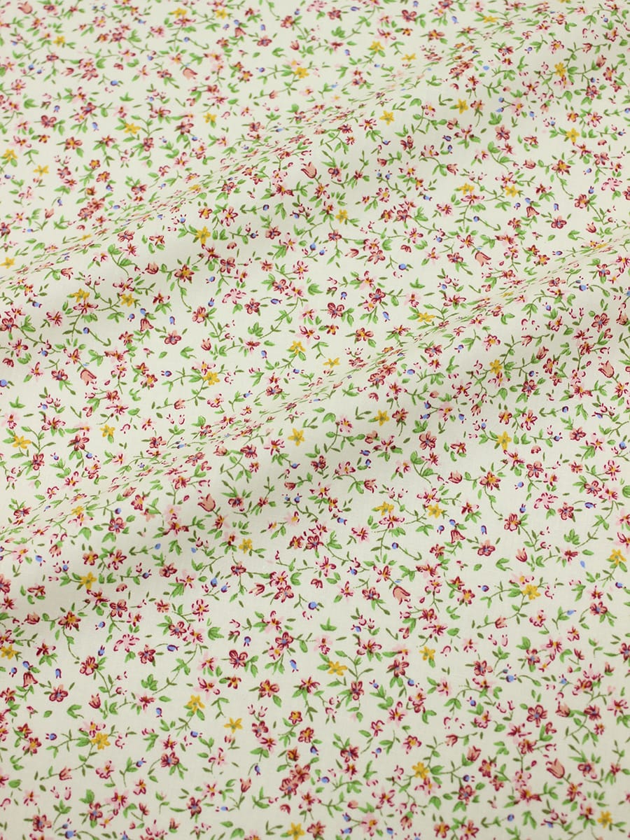 Импорт. хлопок "Цветочное вдохновение (коралловые цветы)", ш.1.45м, хлопок-100%, 110гр/м.кв