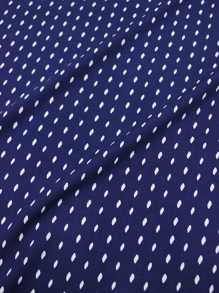 Мерный лоскут (ткань в отрезах)  - Штапель "Стёжки - дорожки" цв.т.сине-фиолетовый, ш.1.42м