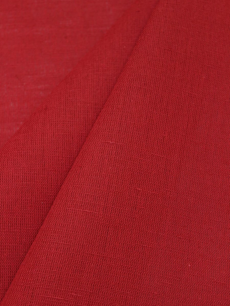 Мерный лоскут ( ткань в отрезах) Полулен цв.Красный, ш.1.5м, лен-57%, хлопок-43%, 200гр/м.кв