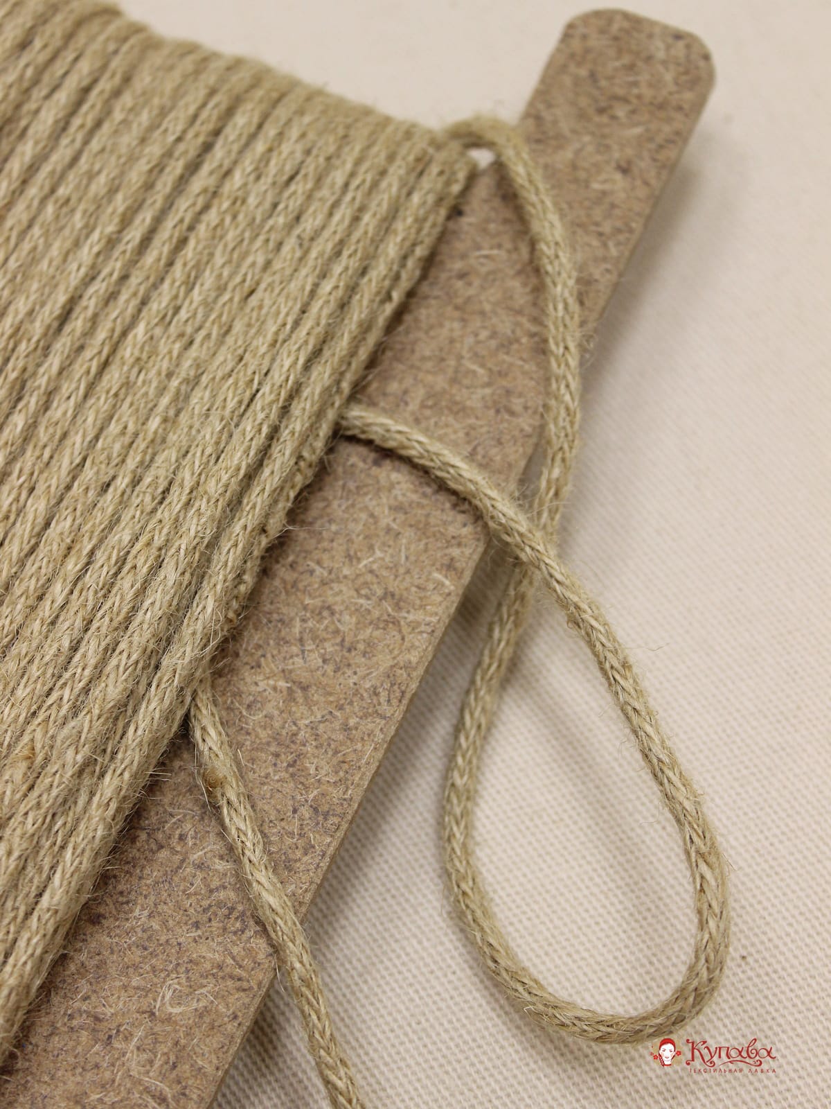 Шнур джутовый плетеный, 5мм, джут-100%