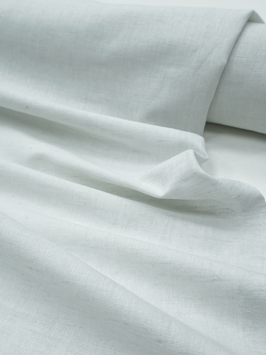 Мерный лоскут - Полулен однотонный "Бледно-голубая дымка меланж" ВИД2, СОРТ2, 1,5м,