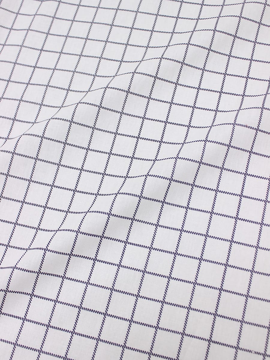 Перкаль "Темная клеточка на белом", ш.2.2м, хлопок-100%, 110гр/м.кв