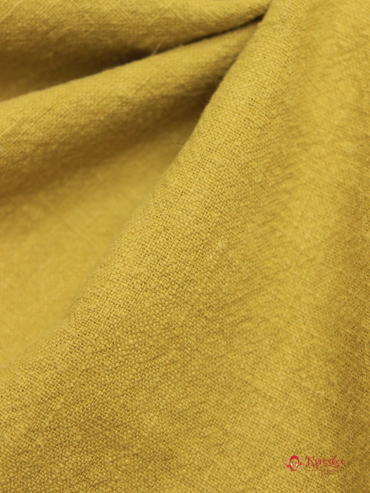 Мерный лоскут (ткань в отрезах) Крапива Рами (Ramie) цв.Золотисто-оливковый, ш.1.4м,крапива-100%,240гр/м.кв