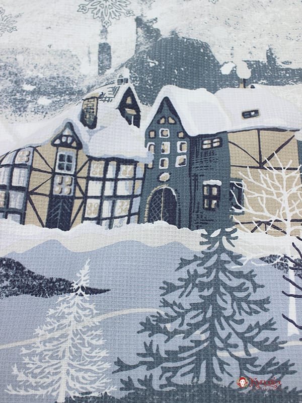 Вафельное полотно "Зимний вечер", ш.1.5м, хлопок-100%, 150гр/м.кв