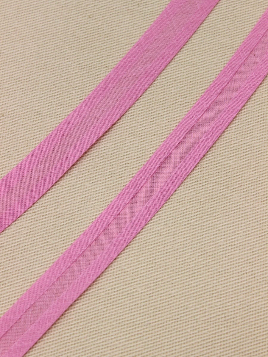 Косая бейка цв.Розовый насыщенный, ш.15мм, хлопок-100%