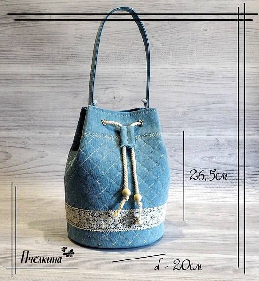Рюкзак и котомка из джинсы Марины Пчелкиной 