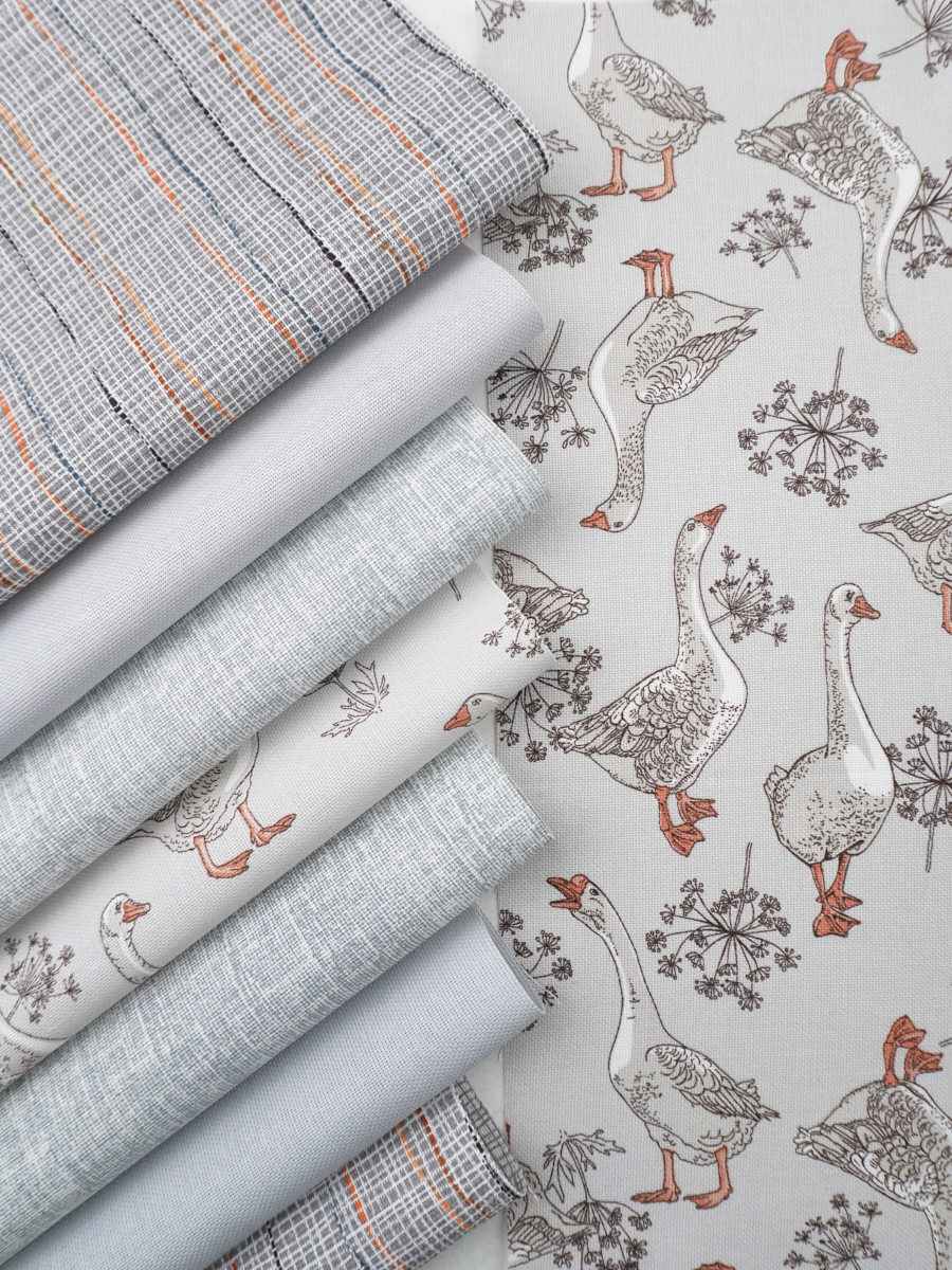 Набор тканей для рукоделия "Рогожка: набор компаньонов №3", 45*45 см, 8 шт