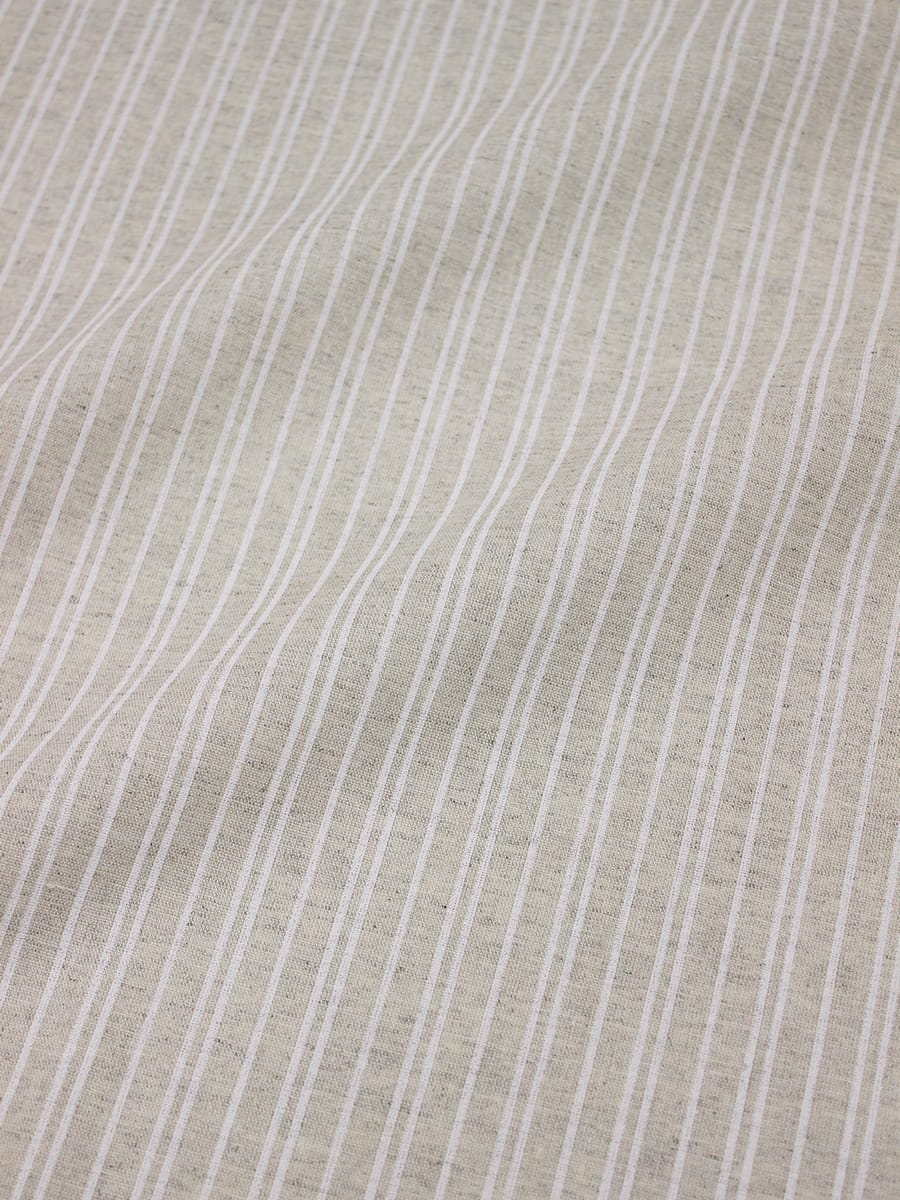 Полулен "Белые полоски" (на т.суровом), ш.1.5м, лен-30%, хлопок-70%, 140гр/м.кв