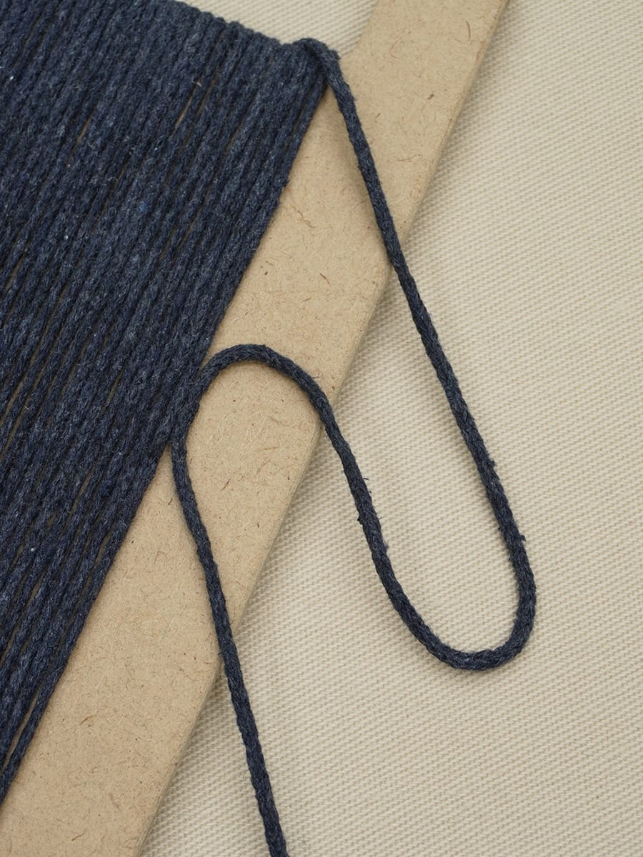 Шнур цв.чернильный джинс, 3мм, хлопок-100%