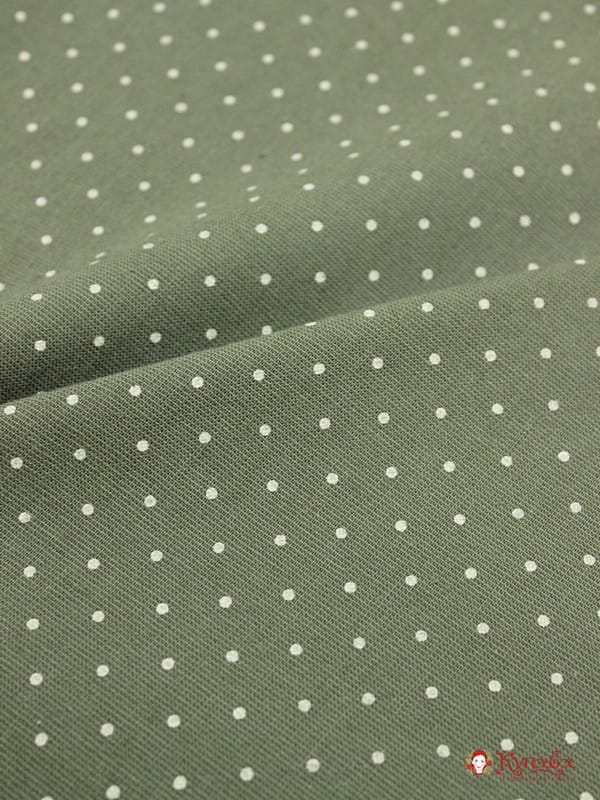 Плательный хлопок "Мелкий горох на темном хаки", ш.1.47м, хл-90%, виск-10%, 145гр/м.кв