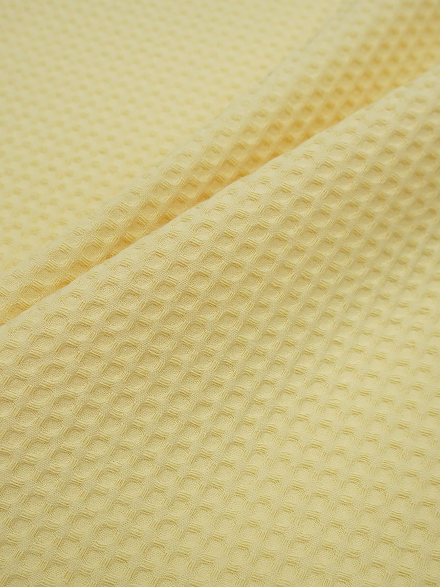 Вафельное премиум-полотно "Italy" цв.Соломенно-желтый, ш.1.5м, хлопок-100%, 245гр/м.кв