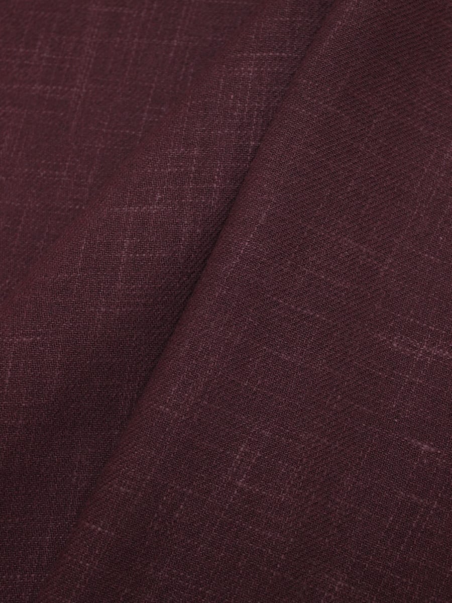 Мерный лоскут(ткань в отрезах) - Крапива Рами (Ramie)-диагональ, цв.Темно-вишневый, ш.1.4м
