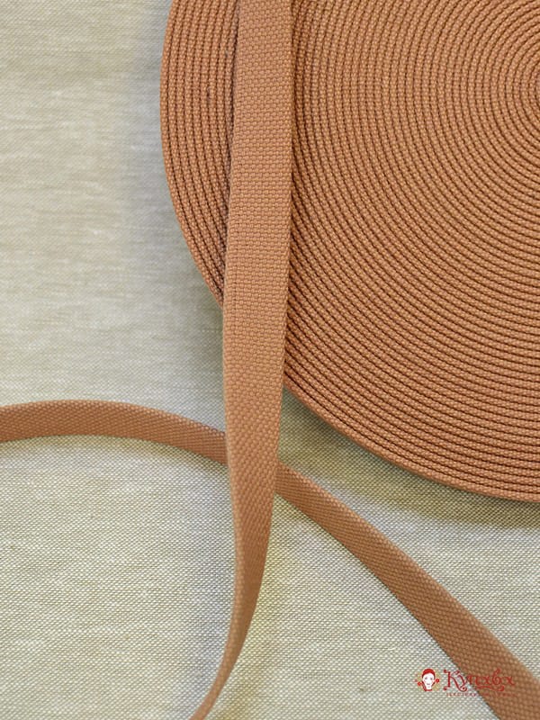 Лента ременная 20мм, цв.розово-бежевый, хлопок-100%