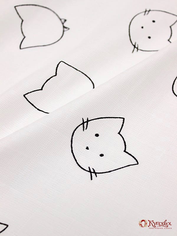 Муслин двухслойный "Котики", ш.1.35м, хлопок-100%, 100гр/м.кв