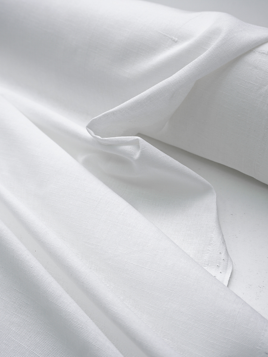 Полулен цв.Белый, СОРТ2, ш.1.5м, лен-30%, хлопок-70%, 140г/м.кв