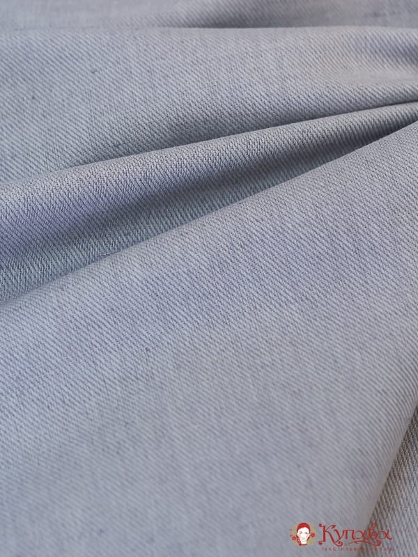 Полулен пестротканый умягченный (саржа) цв.сиренево-серый, 1.55 м, лен-60%, хл-40%, пл.190 гр/м.кв