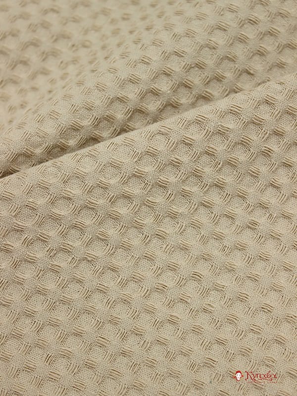 Вафельное премиум-полотно "Italy" цв.Топленое молоко-2, ш.1,5м,  хл-100%, 240гр/м.кв