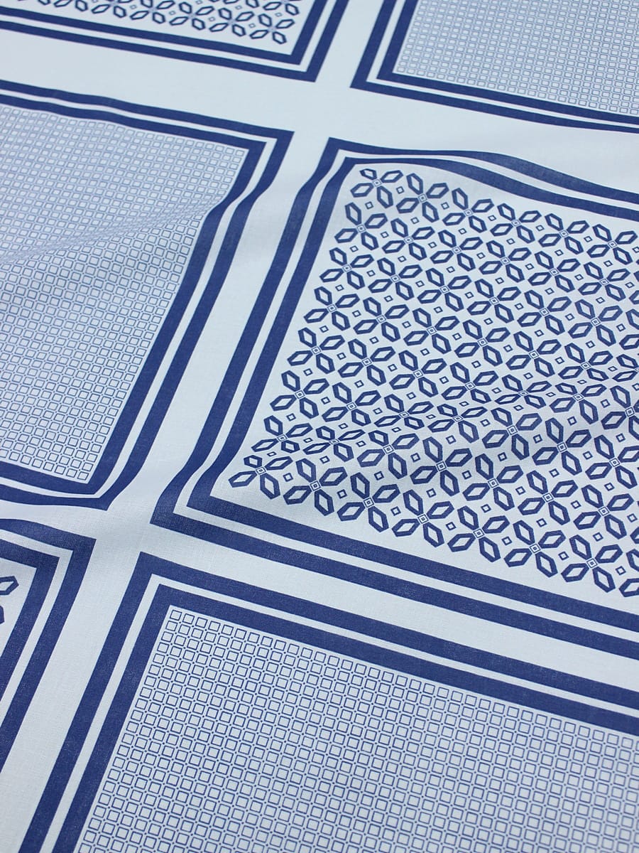 Ситец Крой носовых платков "Дамиан" цв.синий, СОРТ2, ш.1.35м, хлопок-100%, раппорт 63.5см