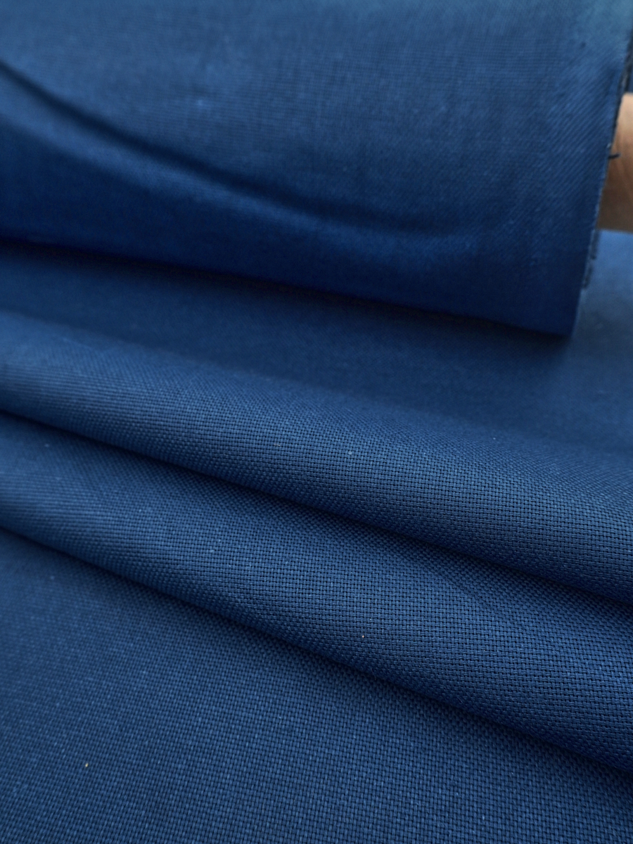 Рогожка цв.Этнографический синий, ш.1.5м, хлопок-100%, 150гр/м.кв