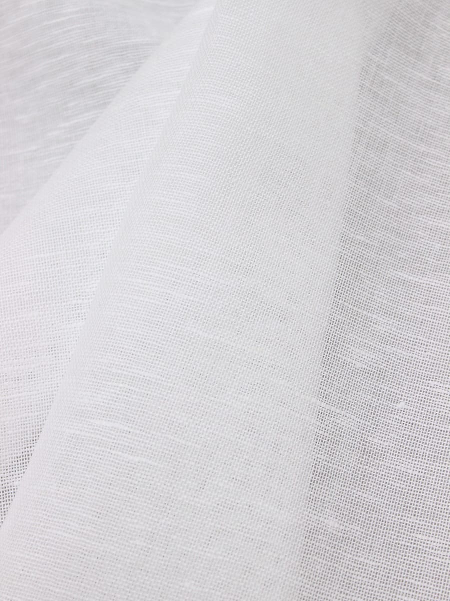 Мерный лоскут (ткань в отрезах) - Полулен декоративный сетка цв.Белый, ш.1.5м, лен-53, хлопок-47%