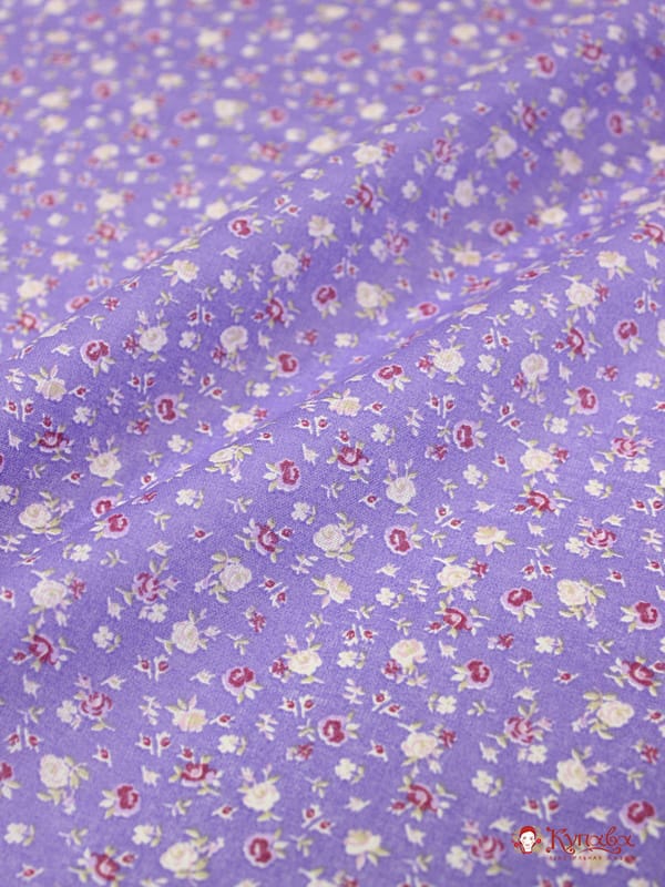 Ситец "Розочка" цв.сиреневый, ГОСТ, ш.0.8м, хлопок-100%, 86гр/м.кв