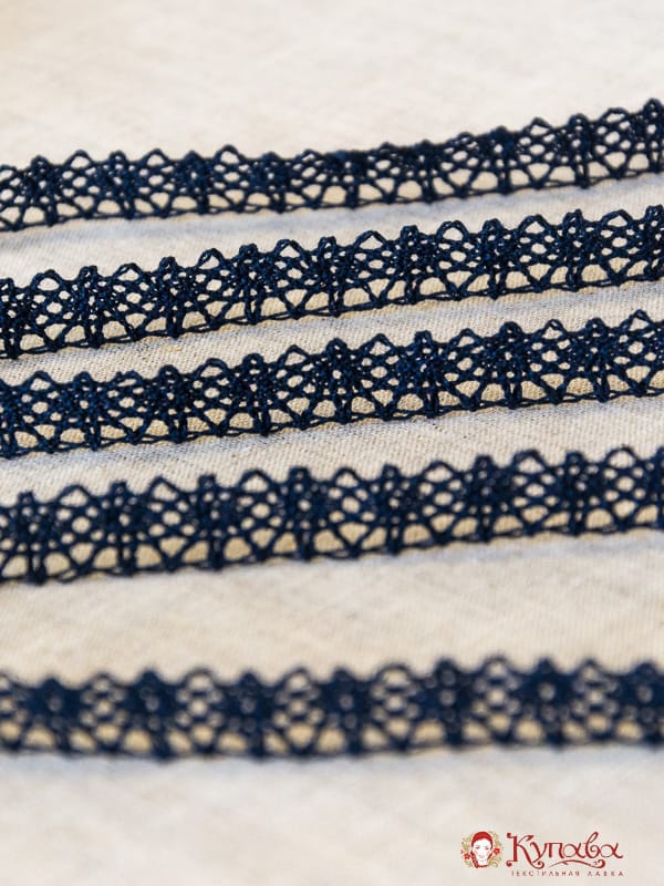 Кружево цв.черный, ш.12мм, хлопок-90%, п/э-10%#003411