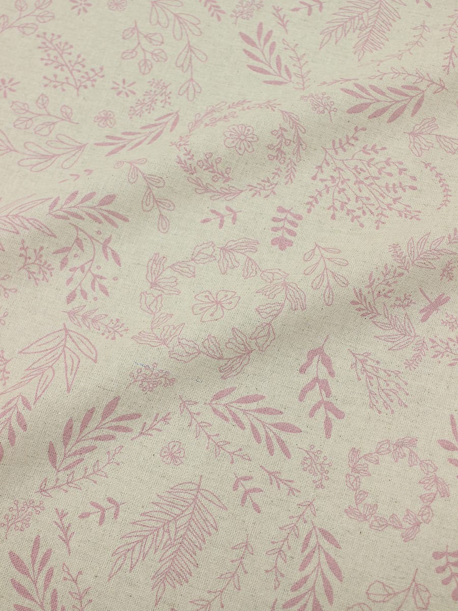 Полулен "Полевой венок" (на суровом), ш.1.5м, лен-30%, хлопок-70%, 147гр/м.кв