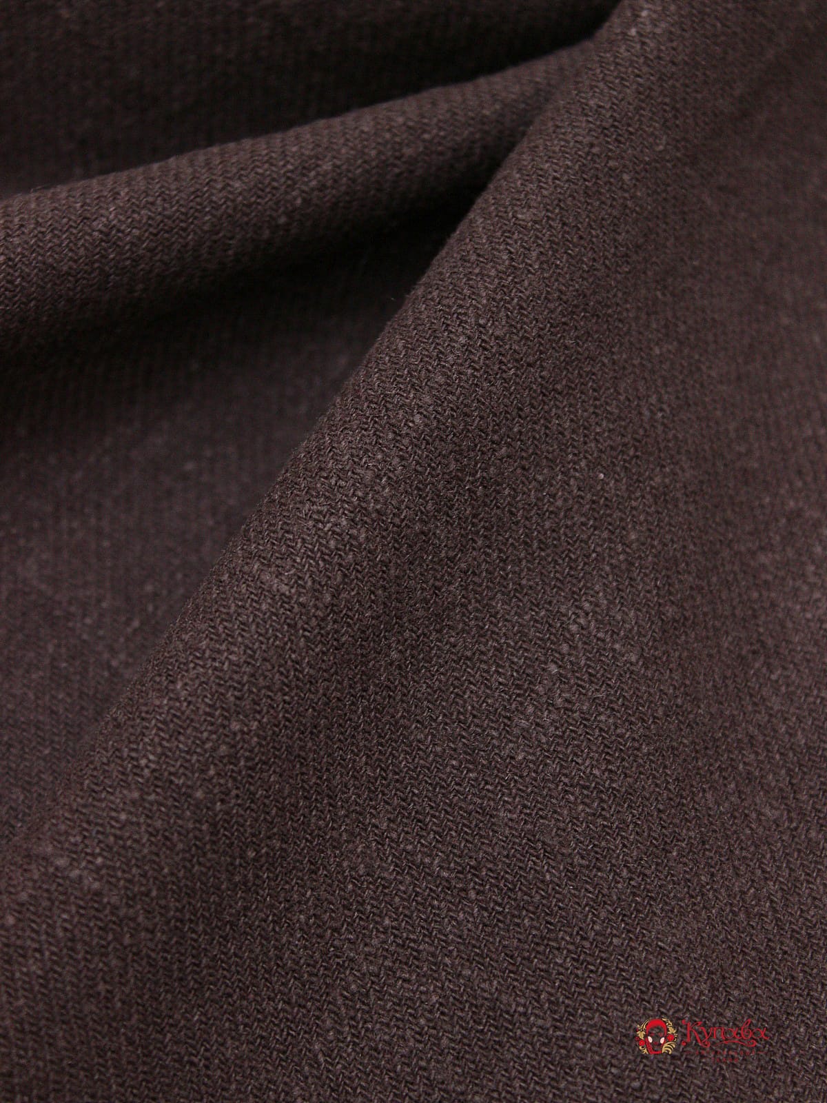 Мерный лоскут( ткань в отрезах) Крапива Рами (Ramie)-диагональ, цв.Горький шоколад, СОРТ2, ш.1.4м, крапива-100%, 240гр/м.кв