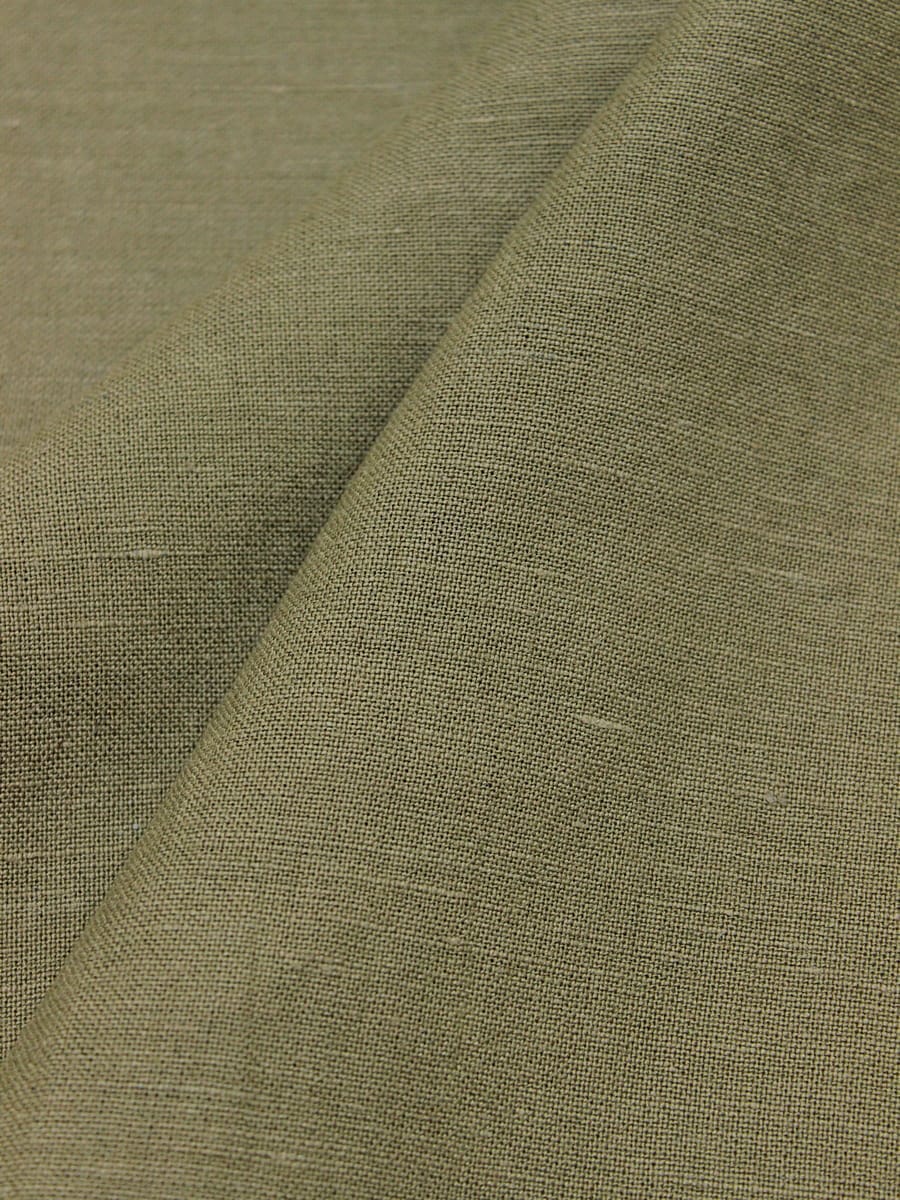 Лен с вискозой с эффектом мятости цв.Дымчато-зеленый хаки-2, СОРТ2, ш.1.45м, лен-53%,вискоза-47%