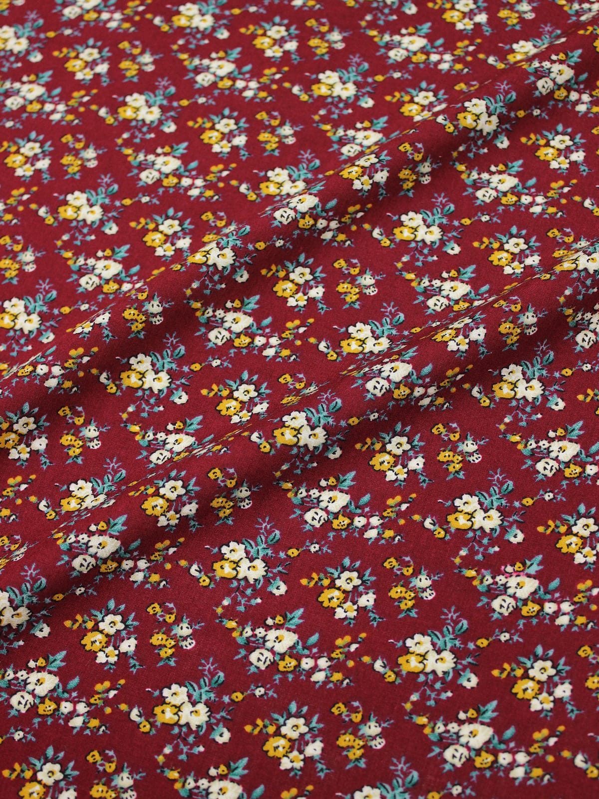 Штапель "Татьянин день" цв.вишневый, ш.1.43м, вискоза-100%, 110гр/м.кв