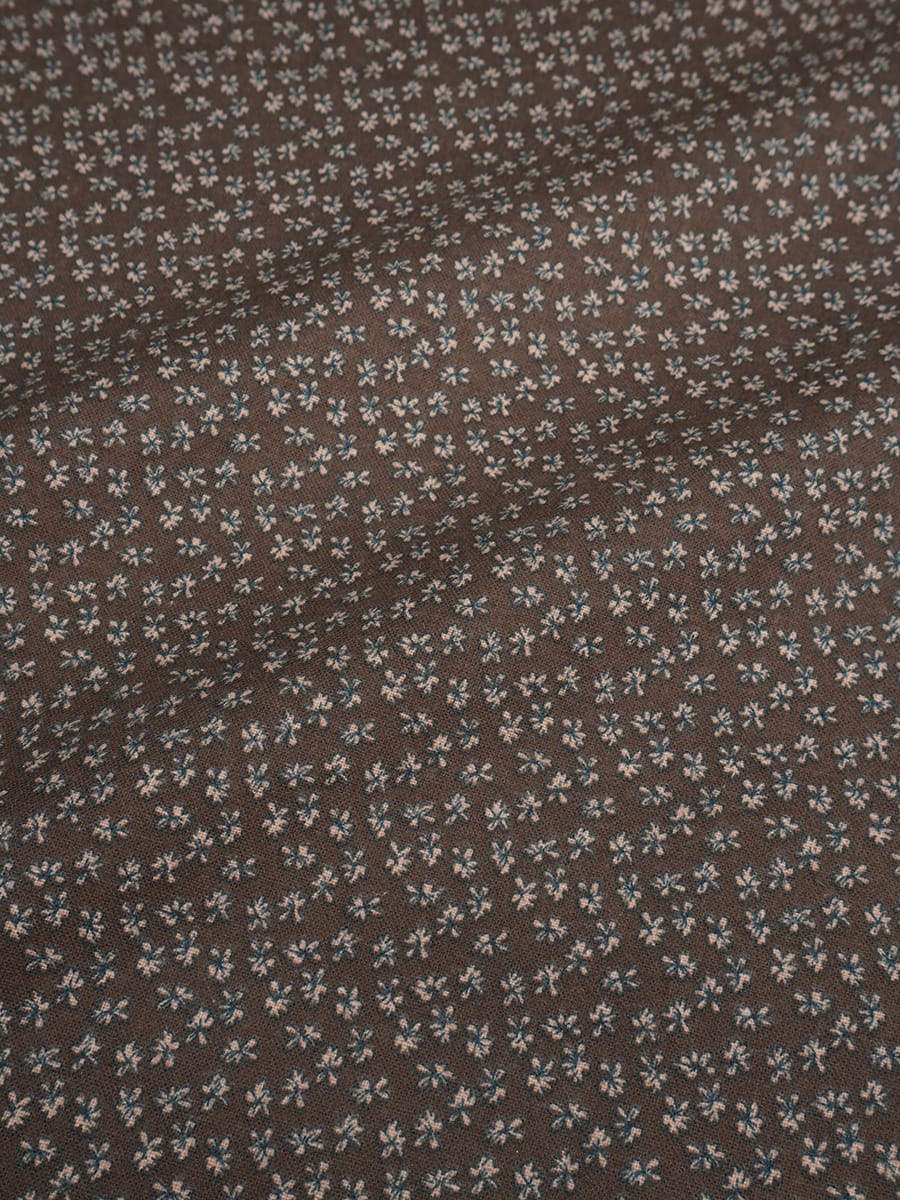 Теплый хлопок "Воздушные лютики" цв.кофейный, ш.1.45м, хлопок-100%, 150гр/м.кв